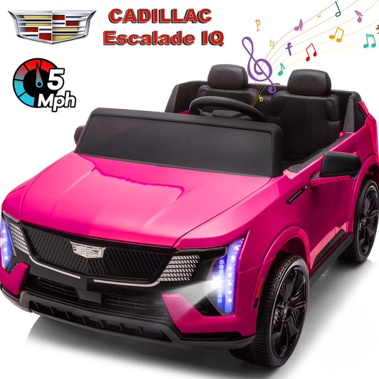 Cadillac Escalade IQ 24V Kids Ride on Car, Hijoke 2 Seater Powered Electric Vehicle w/ Remote Control, Music, Bluetooth for Ages 3-8