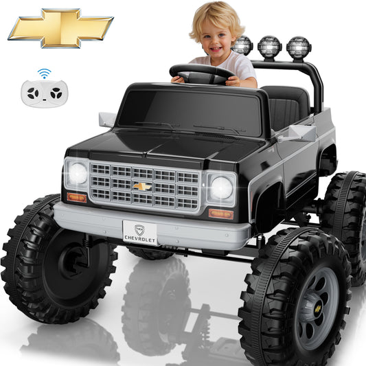 24V Ride on Car 2 Seater, Licensed Chevrolet Cheyenne Powered Ride on Toy Truck with Remote Control, 4 Wheels Electric Vehicle Giftable Toy Car for Kids Aged 3-8, Spring Suspension, Bluetooth