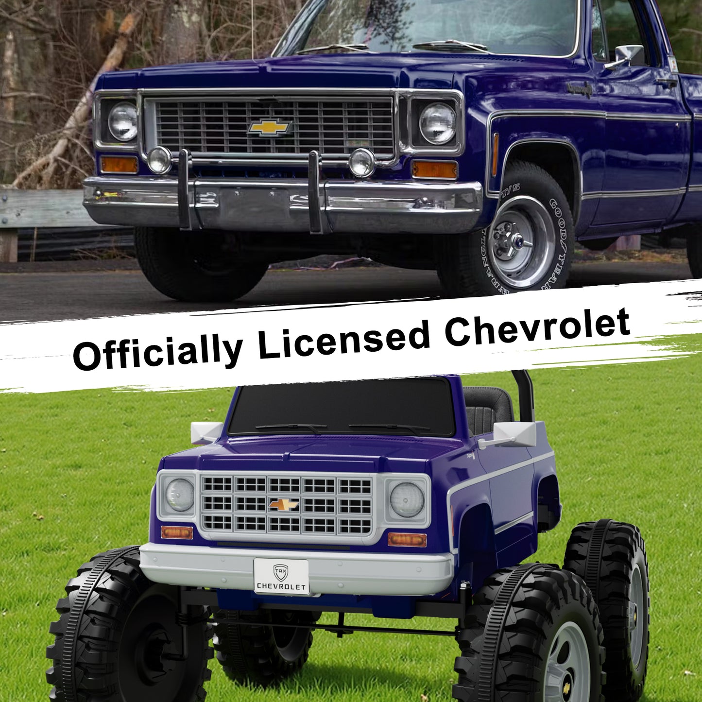 Chevrolet Cheyenne 24V Kids Ride on Car, – 2-Seater Electric Car w/ Remote, LED Lights & Music for Kids Ages 3-8