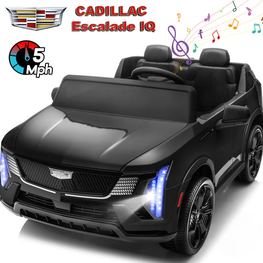 Cadillac Escalade IQ 24V Kids Ride on Car, 2 Seater Battery Powered Electric Vehicle w/ Remote Control, LED Lights, Music, Bluetooth, USB for Kids Ages 3-8