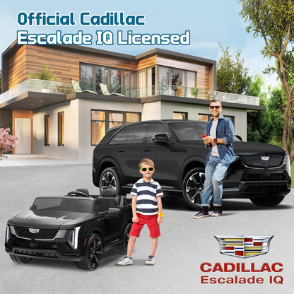 Cadillac Escalade IQ 24V Kids Ride on Car, 2 Seater Battery Powered Electric Vehicle w/ Remote Control, LED Lights, Music, Bluetooth, USB for Kids Ages 3-8