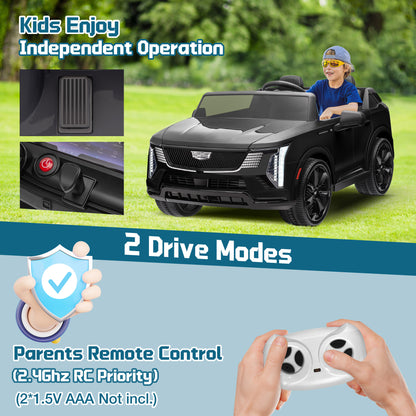 Cadillac Escalade IQ 24V Kids Ride on Car, 2 Seater Battery Powered Electric Vehicle w/ Remote Control, LED Lights, Music, Bluetooth, USB for Kids Ages 3-8