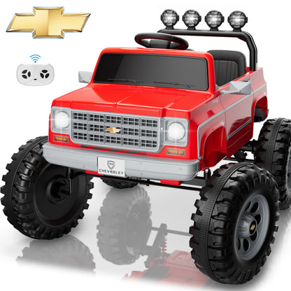 24V Ride on Car 2 Seater, Licensed Chevrolet Cheyenne Powered Ride on Toy Truck with Remote Control, 4 Wheels Electric Vehicle Giftable Toy Car for Kids Aged 3-8, Spring Suspension, Bluetooth