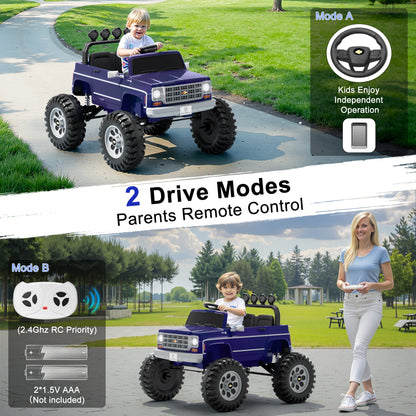 Chevrolet Cheyenne 24V Kids Ride on Car, – 2-Seater Electric Car w/ Remote, LED Lights & Music for Kids Ages 3-8