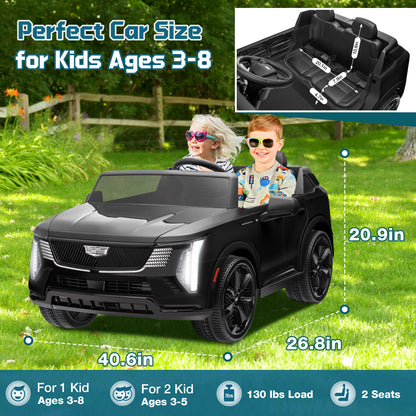 Cadillac Escalade IQ 24V Kids Ride on Car, 2 Seater Battery Powered Electric Vehicle w/ Remote Control, LED Lights, Music, Bluetooth, USB for Kids Ages 3-8