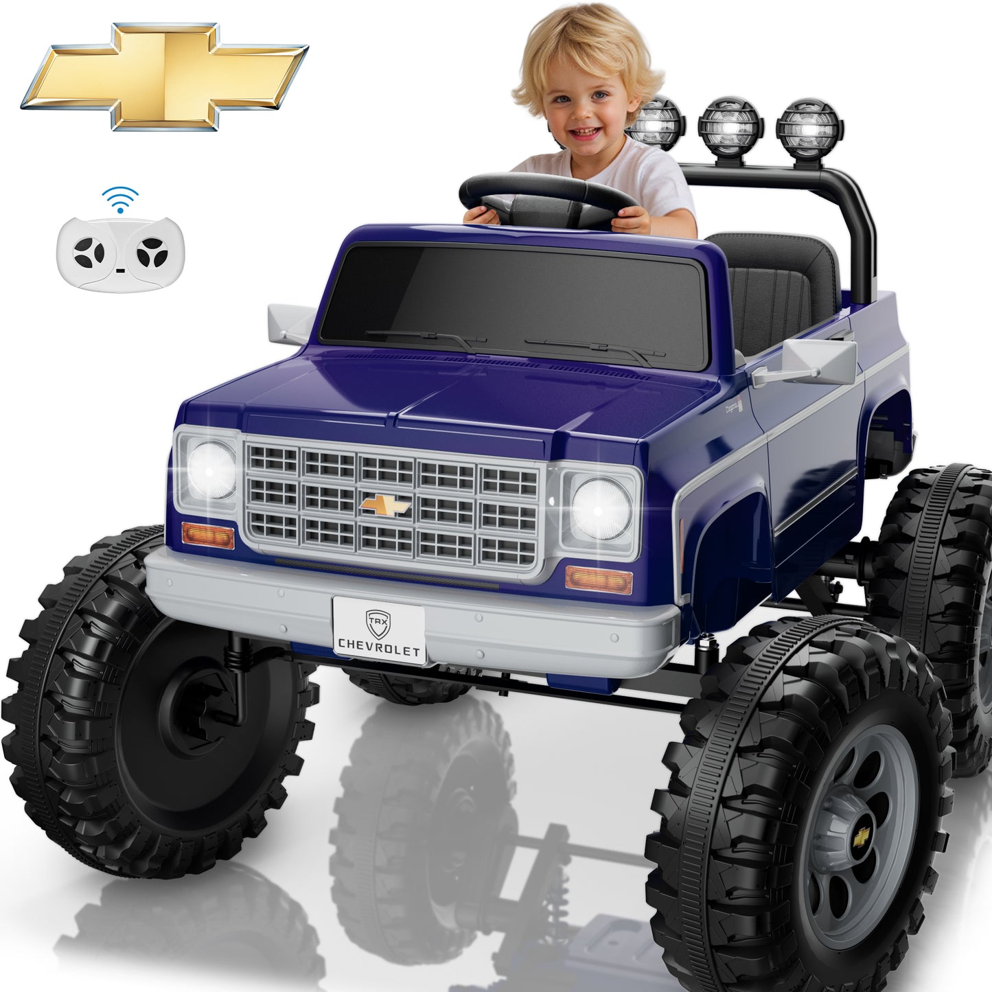 Chevrolet Cheyenne 24V Kids Ride on Car, – 2-Seater Electric Car w/ Remote, LED Lights & Music for Kids Ages 3-8