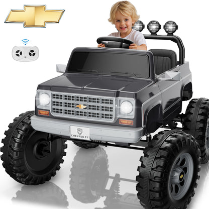 Chevrolet Cheyenne 24V Kids Ride on Car, – 2-Seater Electric Car w/ Remote, LED Lights & Music for Kids Ages 3-8