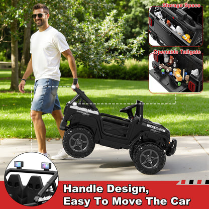 24V 9Ah Kids Ride on Truck Car w/ Remote Control, 2 Seater Ride on Car w/ Bluetooth, Music, Openable Storage Space, Colorful LED Lights, Powered Car Electric Car for Kids