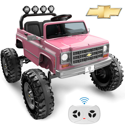 24V Ride on Car 2 Seater, Licensed Chevrolet Cheyenne Powered Ride on Toy Truck with Remote Control, 4 Wheels Electric Vehicle Giftable Toy Car for Kids Aged 3-8, Spring Suspension