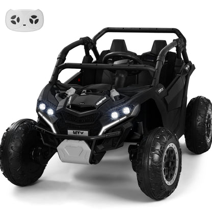 24V Kid Ride on Truck Car, 4WD Electric Powered Ride on UTV with 2 Seaters, 1.86-5 MPH, Remote Control, LED Lights, Bluetooth, Music, Giftable Ride on Toy UTV Truck Car for Kids Age 3-8 Years